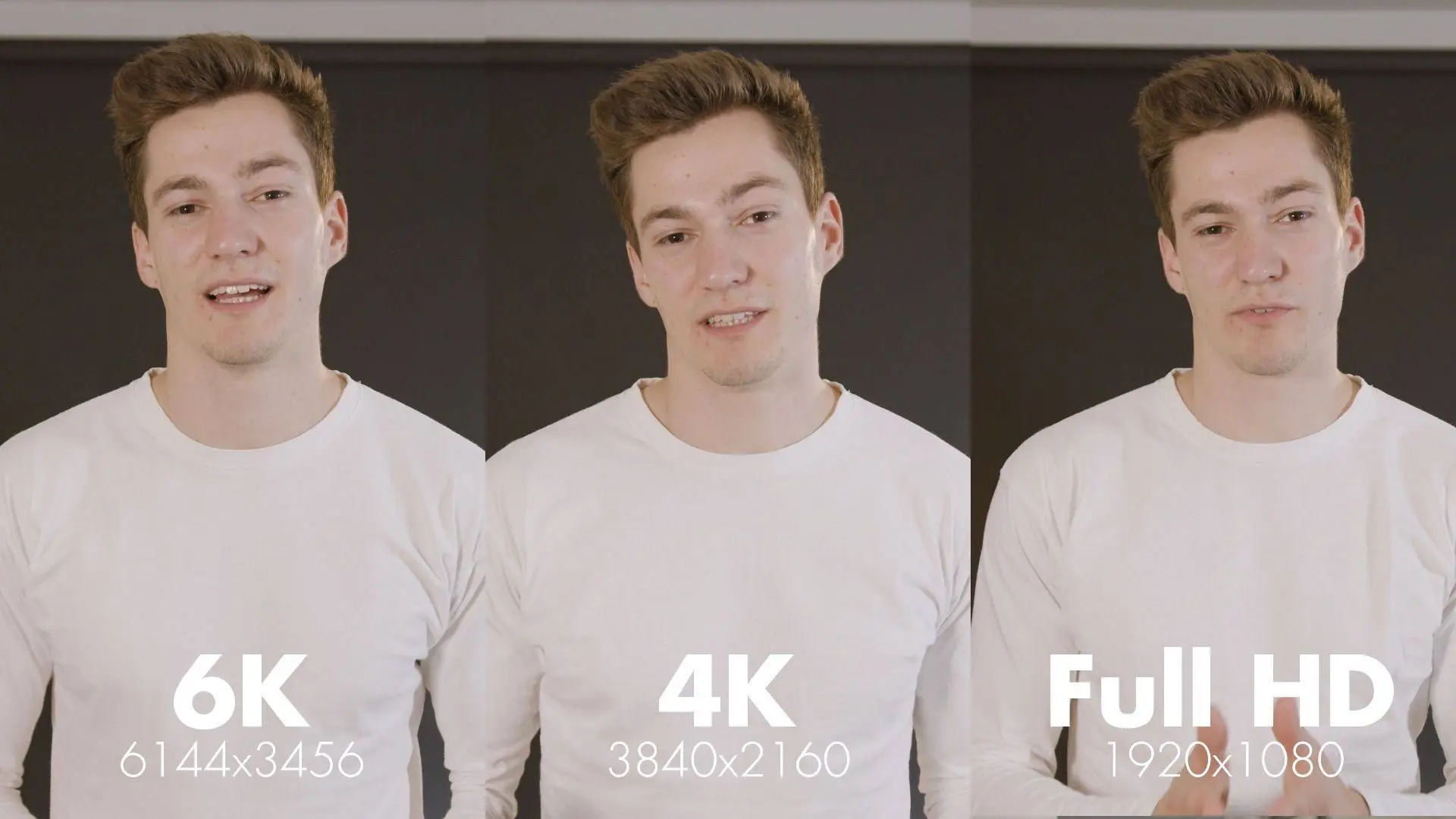 Comparison Video 6K 4K Full HD