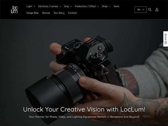 Web page LocLum Camera Rental BCN