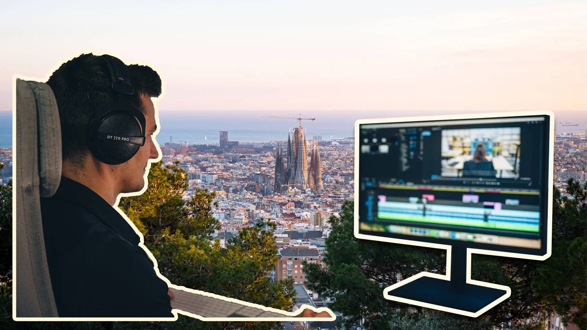 Video Editor in Barcelona landscape