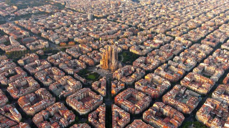 aerial stock footage barcelona