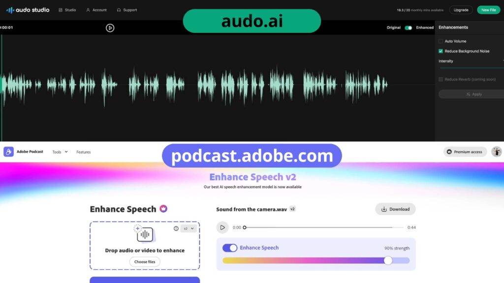 Adobe Enhance Speech vs Audo Studio